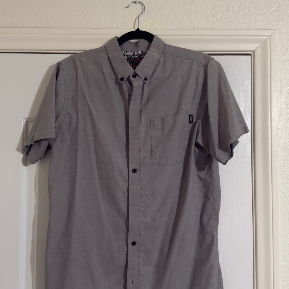 Casual Gray Button Down Shirt for Men